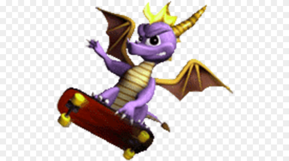 Spyro The Dragon Spyro On A Skateboard, Animal, Dinosaur, Reptile Free Transparent Png
