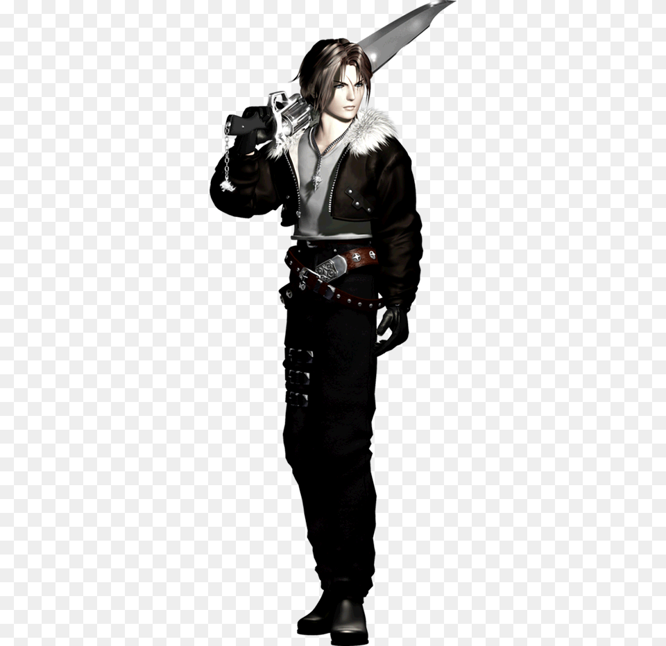 Squall Leonhart Cg Render For Final Fantasy Viii Squall Leonhart Ff8 Art, Clothing, Person, Costume, Adult Free Transparent Png