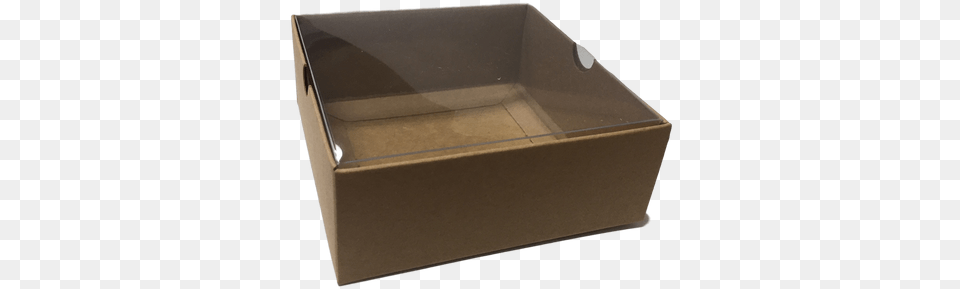 Square Box 100 Kraft Clear Lid Lid, Cardboard, Carton Png Image