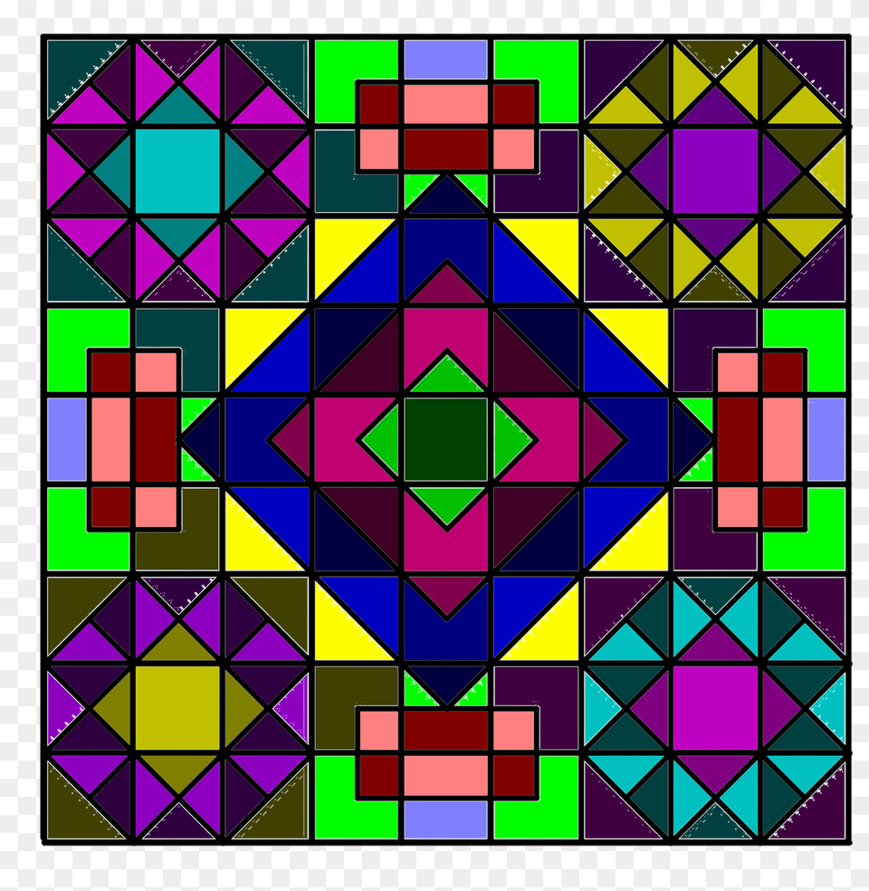 Square Bright Geometric Photo Square Rangoli, Art, Pattern, Dynamite, Weapon Free Png Download