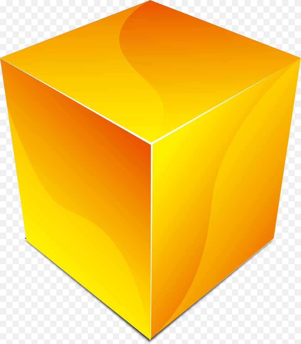 Square Clipart Yellow Orange Cube, Box, Cardboard, Carton Free Png