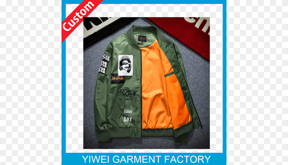 Square Custom Bomber Jacket Embroidery, Clothing, Coat, Vest Free Png