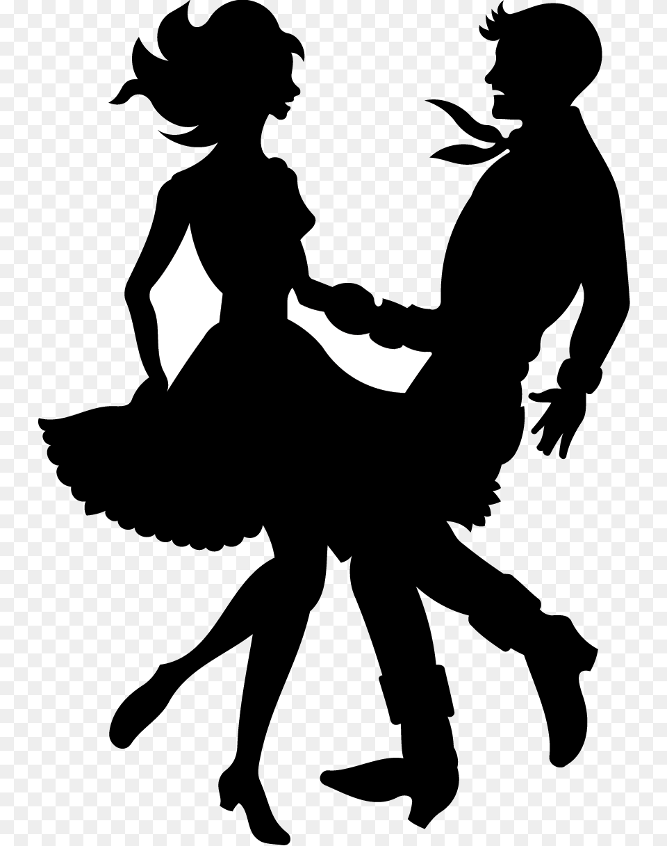 Square Dance Silhouette Black And White Clip Art Square Dancing, Stencil, Person, Leisure Activities, Footwear Free Transparent Png