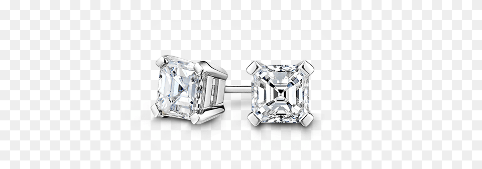 Square Emerald Cut Diamond Stud Earrings Earrings, Accessories, Jewelry, Gemstone, Earring Png Image