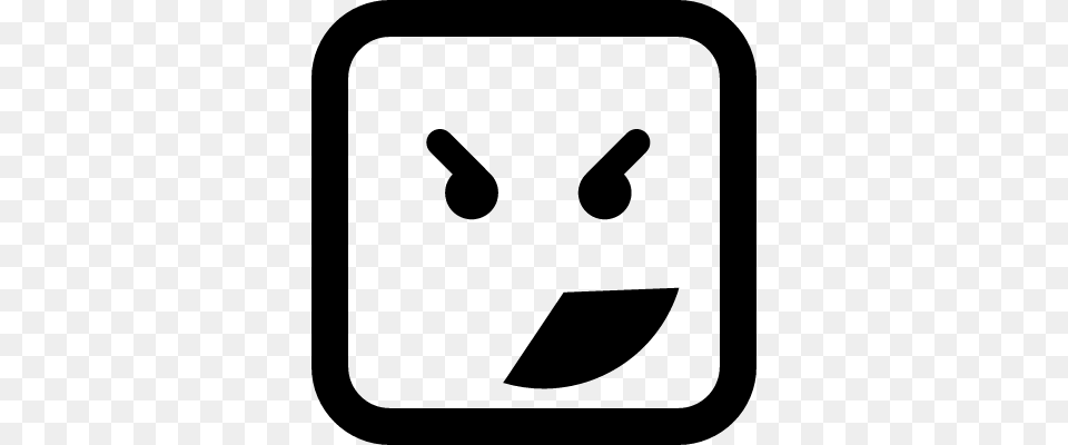 Square Emoticon Angry Face Vector Emoticon, Gray Free Transparent Png