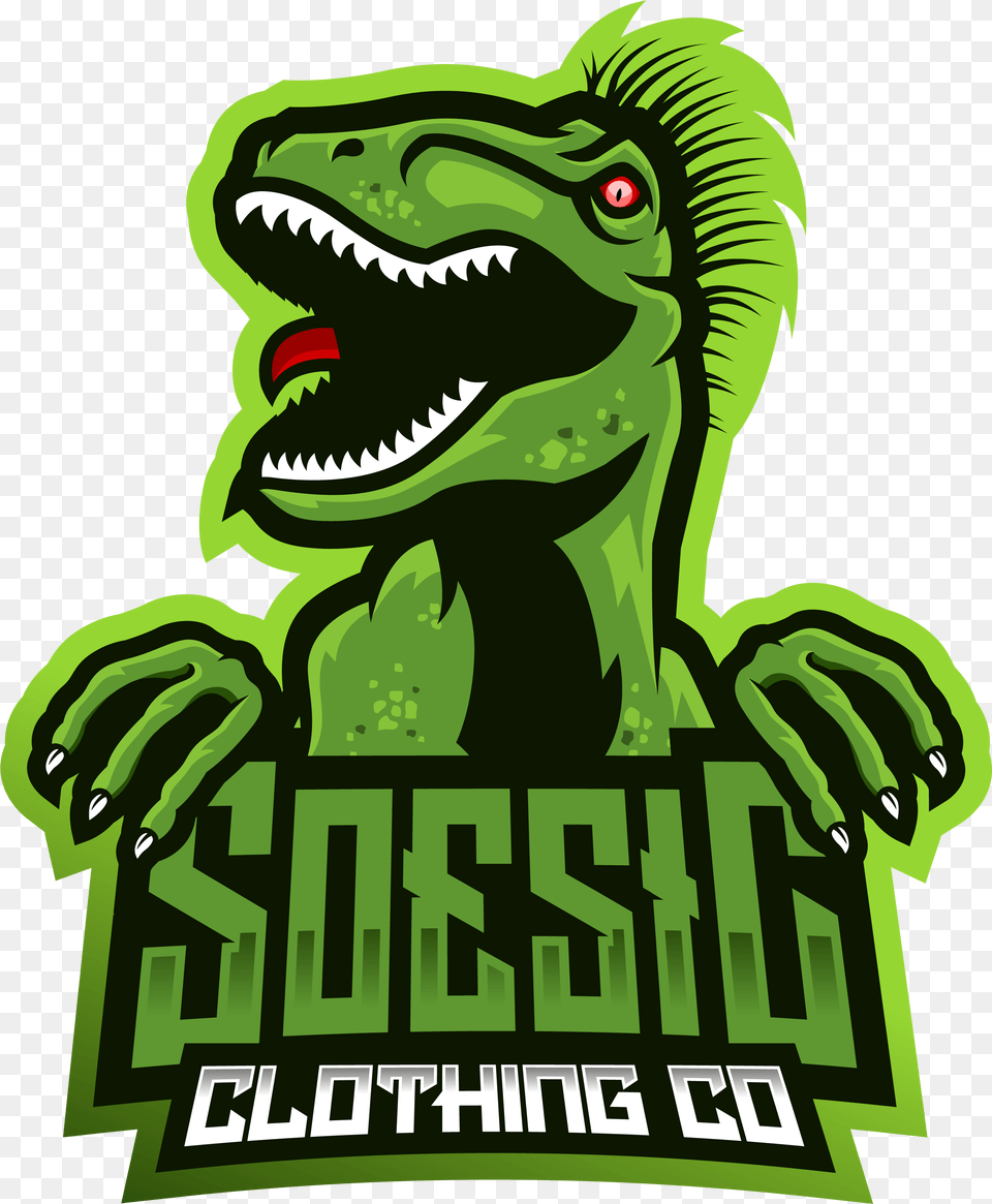 Square Esports Logo 2 X Glossy Illustration, Green, Animal, Dinosaur, Reptile Free Png