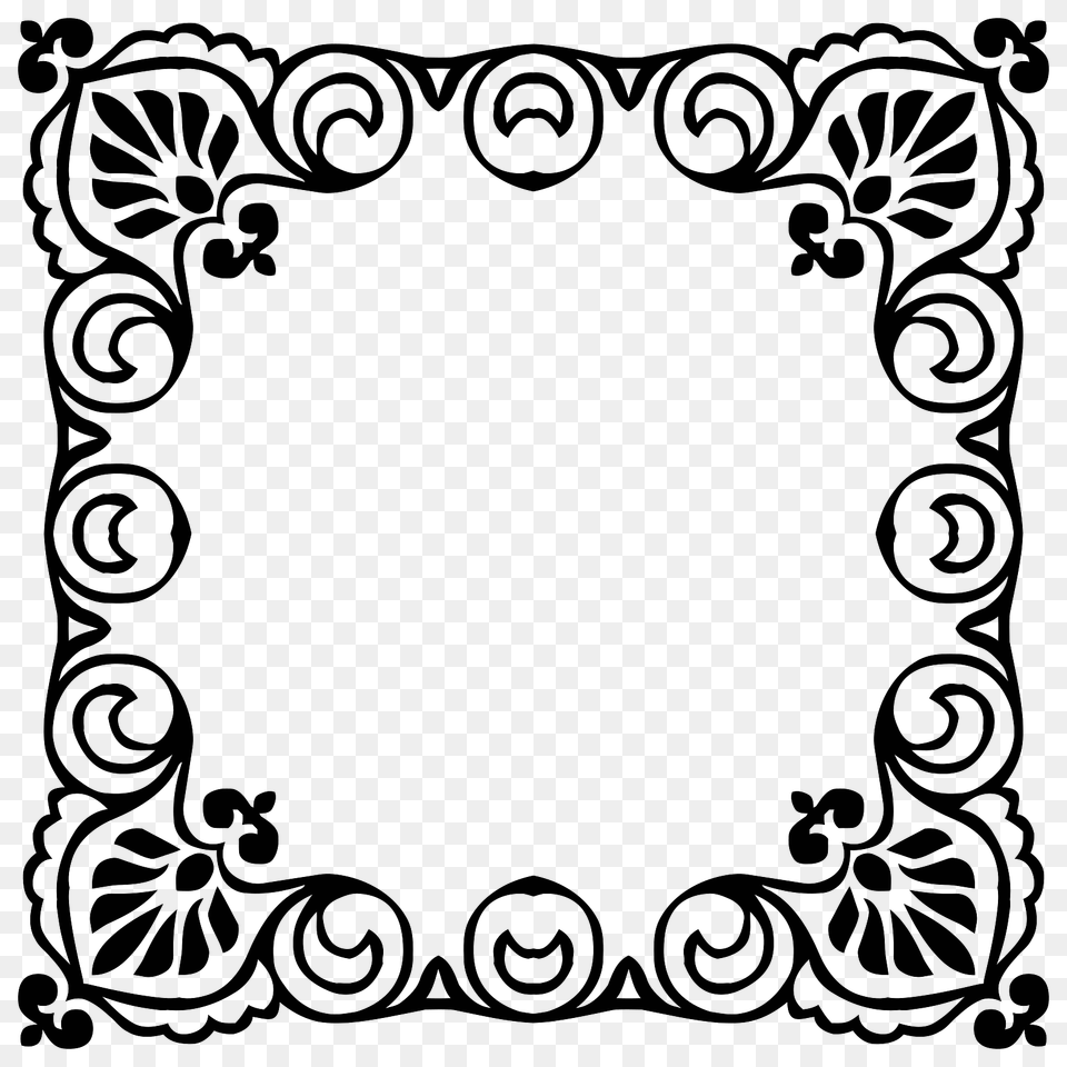 Square Floral Frame With Round Space, Art, Floral Design, Graphics, Home Decor Png