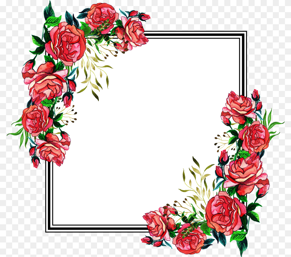 Square Flower Frame Pic Wedding Floral Frame, Art, Floral Design, Graphics, Pattern Png Image