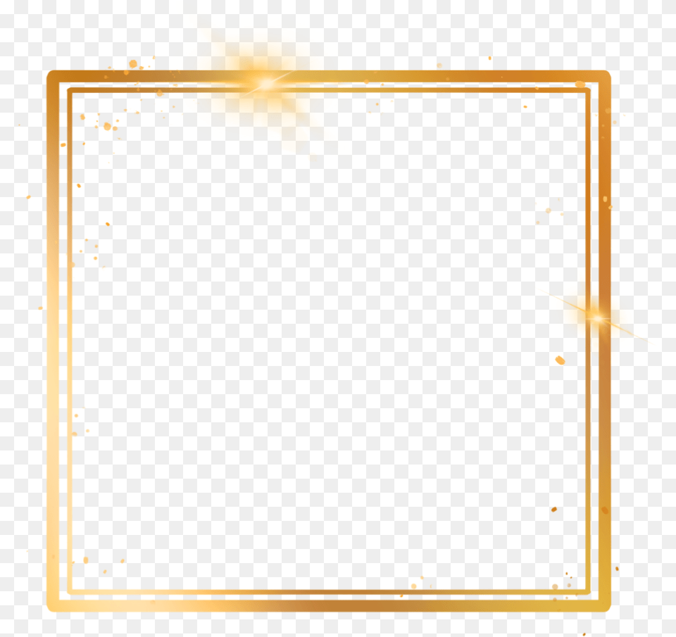 Square Golden Border Neon Geometric Frame Overlay Paper Product, Flare, Light, Blackboard Png