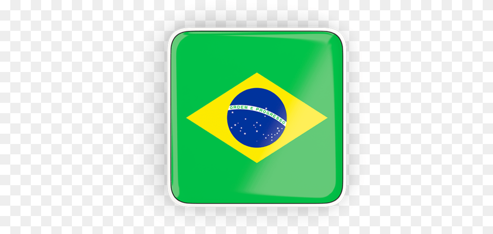 Square Icon With Frame Brazil Flag, Sphere, First Aid, Astronomy, Outer Space Png Image