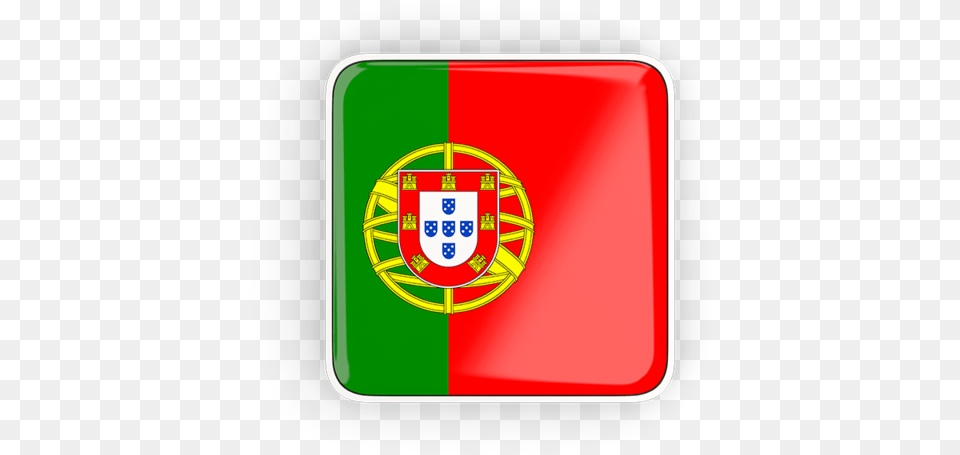 Square Icon With Frame Portugal Flag Square, Emblem, Symbol, First Aid, Armor Free Png