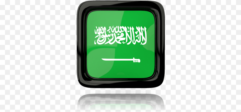 Square Icon With Reflection Saudi Arabia Flag, Electronics, Mobile Phone, Phone, Light Free Png Download