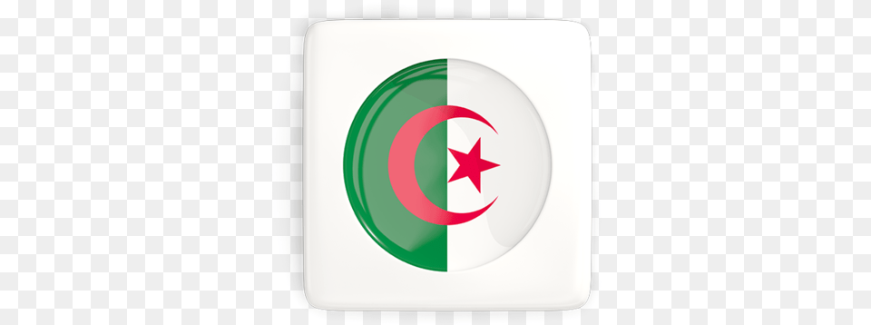 Square Icon With Round Flag Algeria Flag Square, Star Symbol, Symbol Free Transparent Png