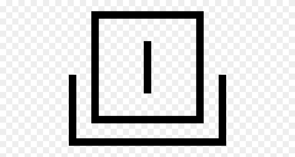 Square Interface Symbol With Vertical Line Inside, Gray Free Png Download