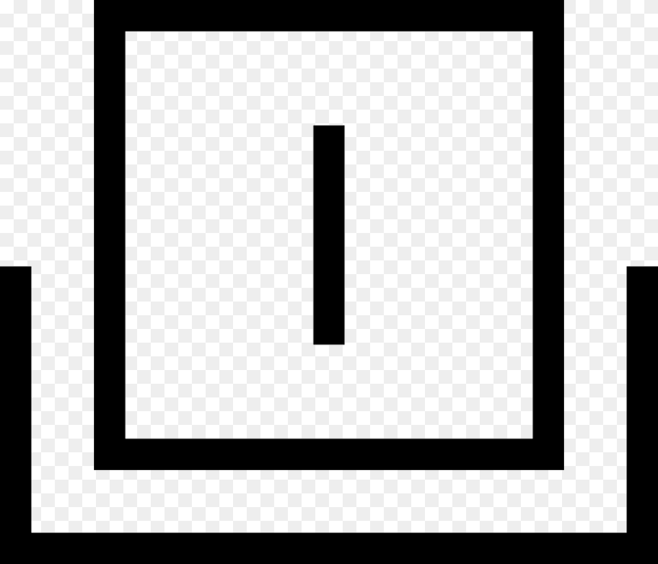 Square Interface Symbol With Vertical Line Inside On A Tray, Number, Text, Cross Free Png Download