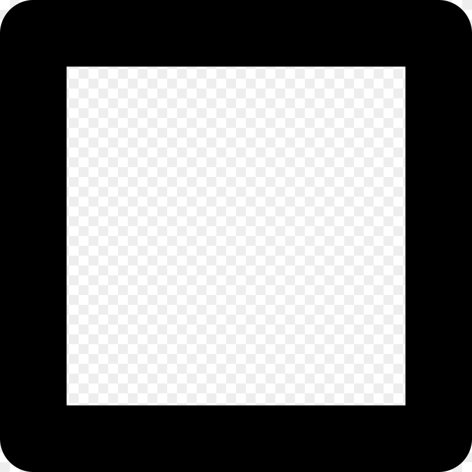 Square Outline Of Slightly Rounded Corners Icon, White Board, Electronics, Screen, Adult Png
