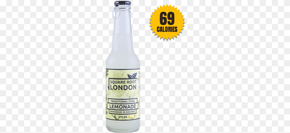 Square Root London Lemonade Soda Square Root Soda, Alcohol, Beer, Beverage, Bottle Free Transparent Png