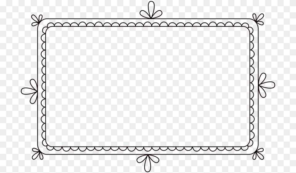 Square Scalloped Edge Clipart Doodle Banner, Home Decor, Blackboard Png