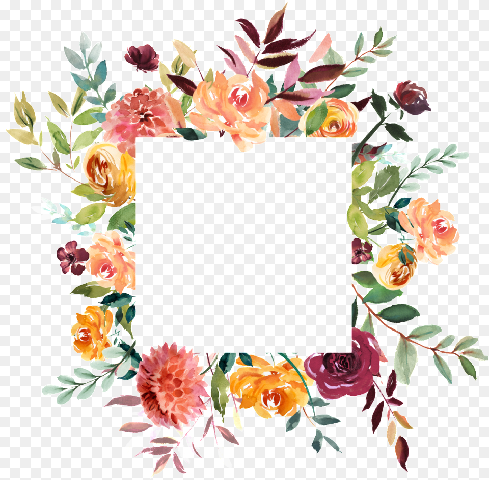 Square Wedding Invite Floral Clipart Square Floral Frame, Art, Floral Design, Pattern, Graphics Png Image