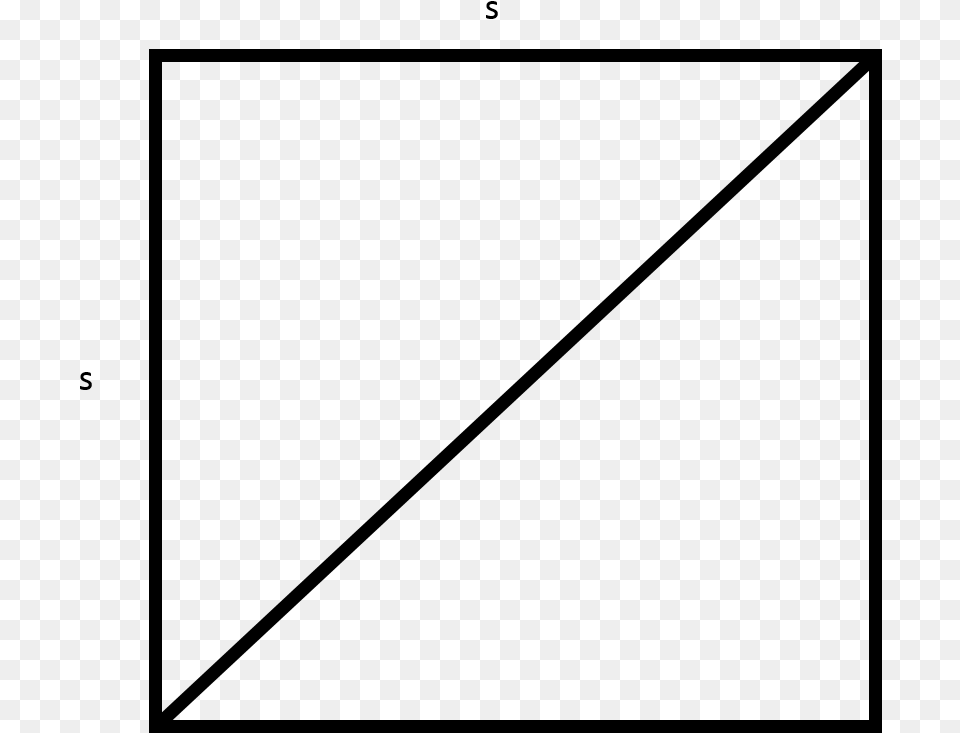 Square With Diagonal Line, Gray Free Transparent Png