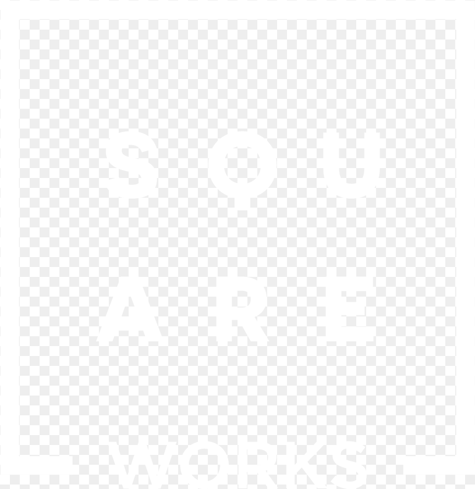 Square Works Logo White Poster, Text, Number, Symbol Png Image