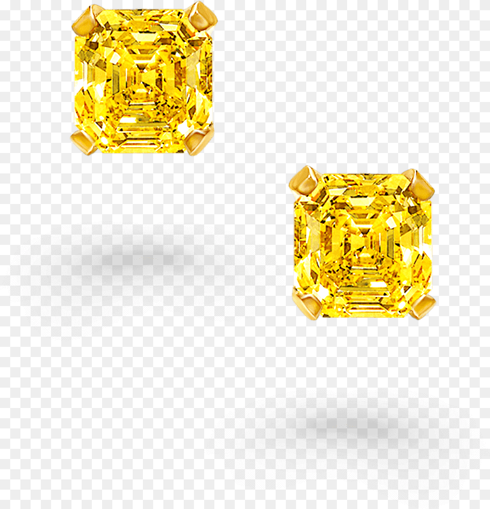 Square Yellow Diamond Stud Earrings, Accessories, Gemstone, Jewelry, Gold Png