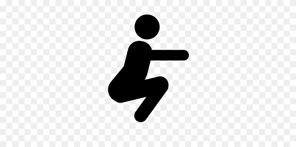 Squat Fitness Simple Flat Icon With And Vector Format, Gray Free Png Download