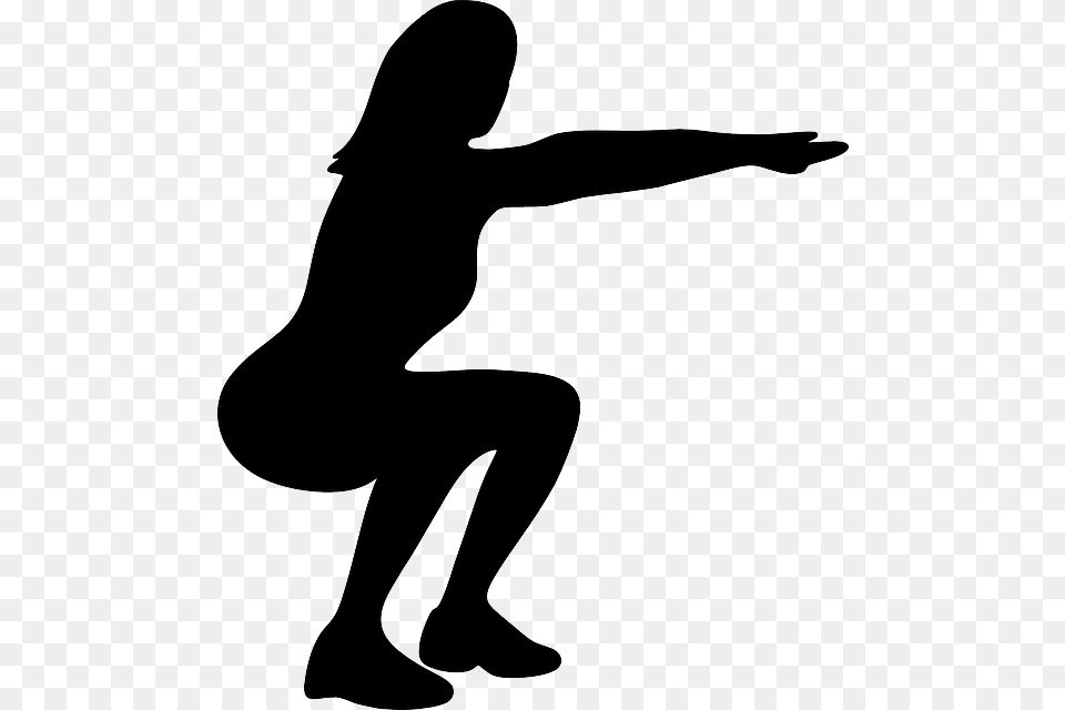 Squat Silhouette, Adult, Female, Person Png Image