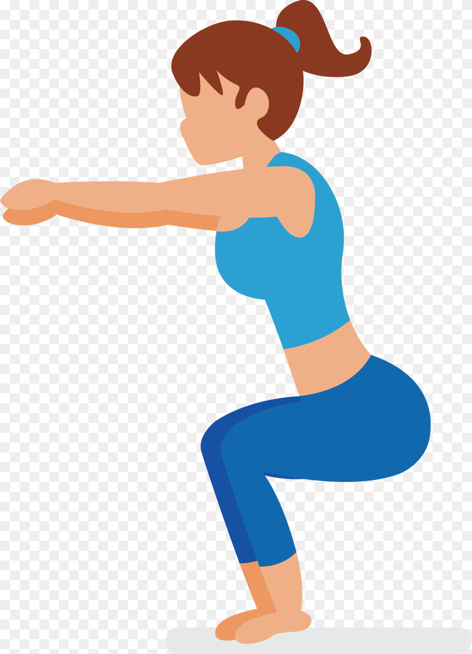 Squat Vector Transparent Squat Clipart, Yoga, Working Out, Warrior Yoga Pose, Sport Png Image