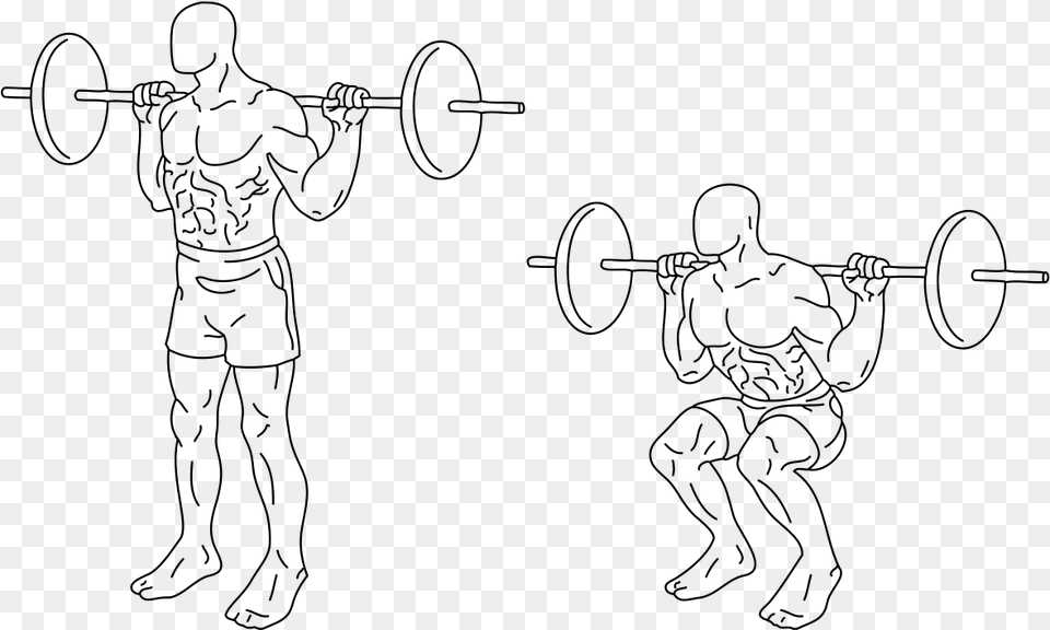 Squats Exercise, Gray Free Png