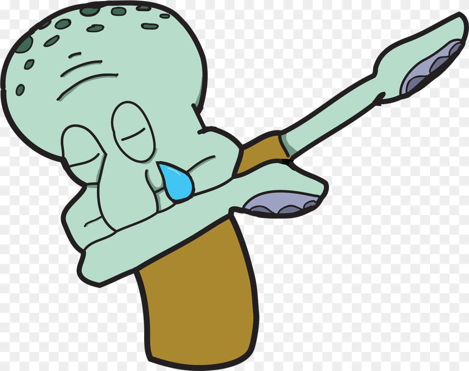 Squid Dab Picture Black And White Stock Squidward Dab, Brush, Device, Tool, Toothbrush Png Image