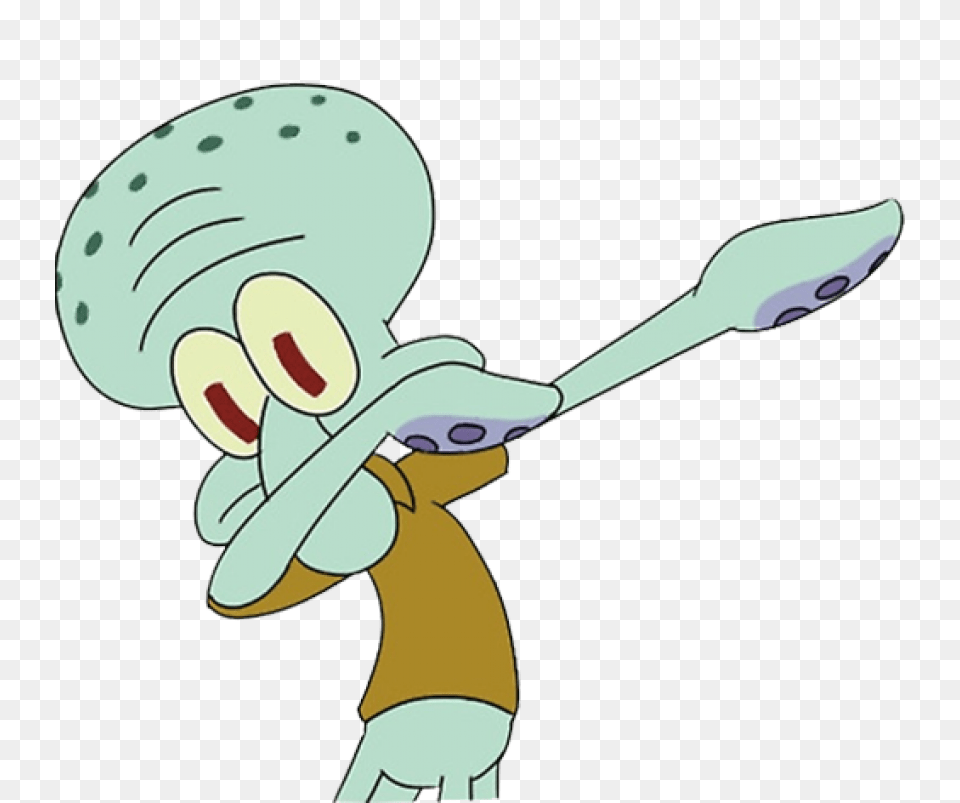 Squiddab Discord Emoji Squidward Dab Transparent, Cutlery, Cartoon, Brush, Device Free Png Download