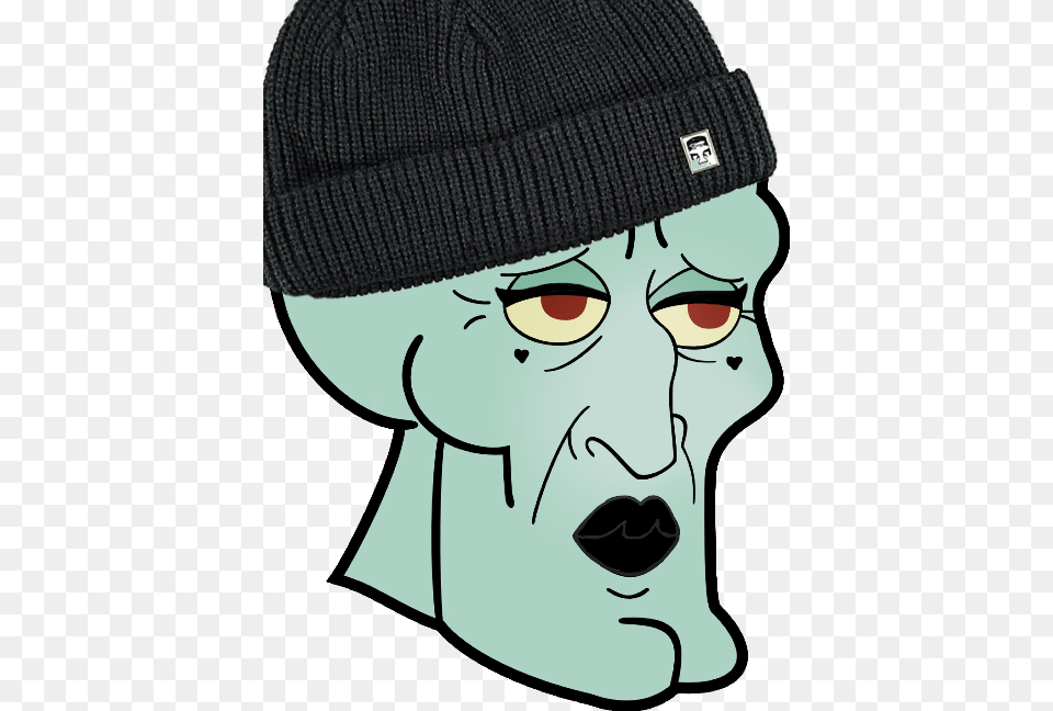 Squidward Funny, Beanie, Cap, Clothing, Hat Png
