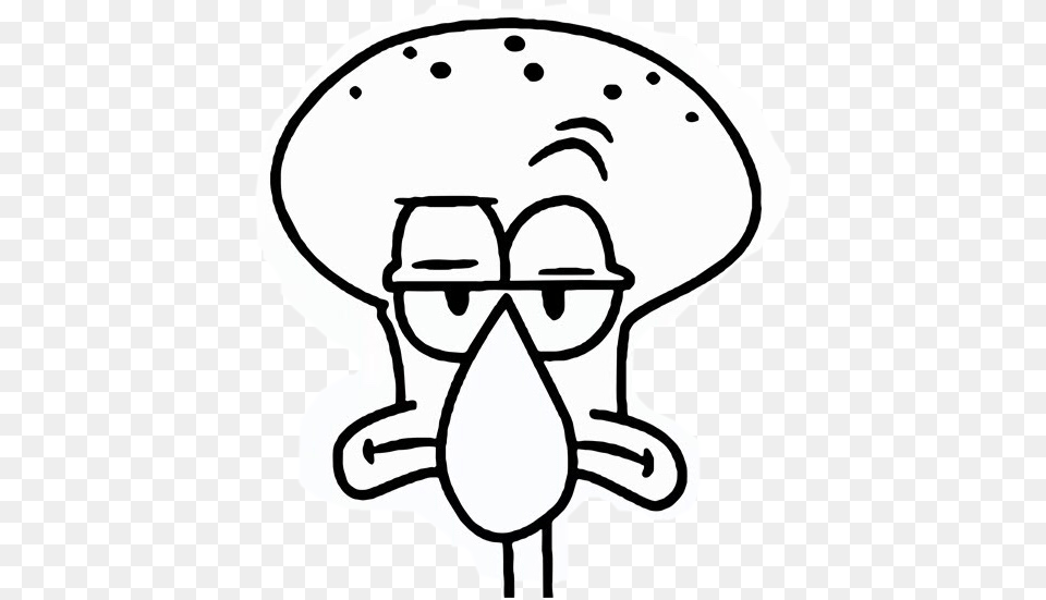 Squidward Sticker Lazy Bored By Naomi15 Squidward Tentacles, Stencil, Nature, Outdoors, Snow Png Image