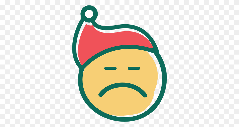 Squint Eye Frown Face Santa Claus Hat Emoticon, Food, Produce, Nut, Plant Png Image
