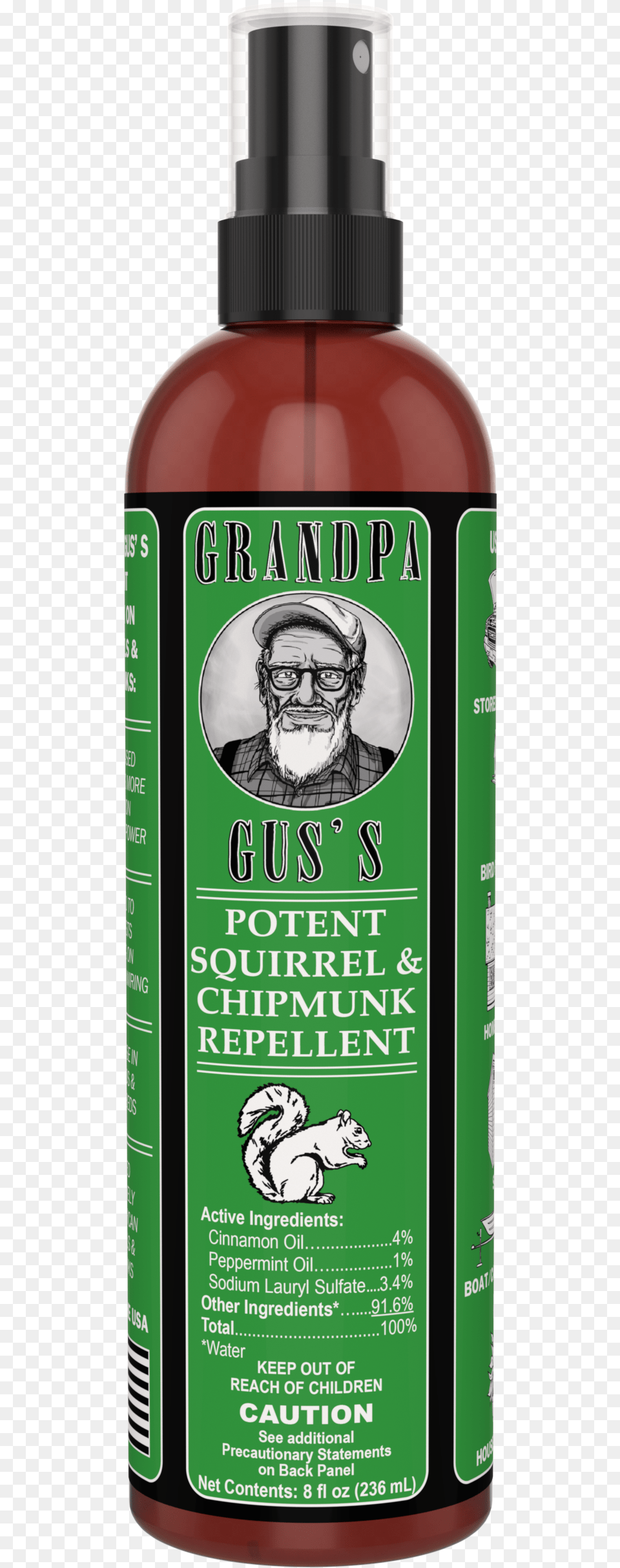 Squirrel Amp Chipmunk Repellent Insect Repellent, Bottle, Adult, Man, Male Free Transparent Png