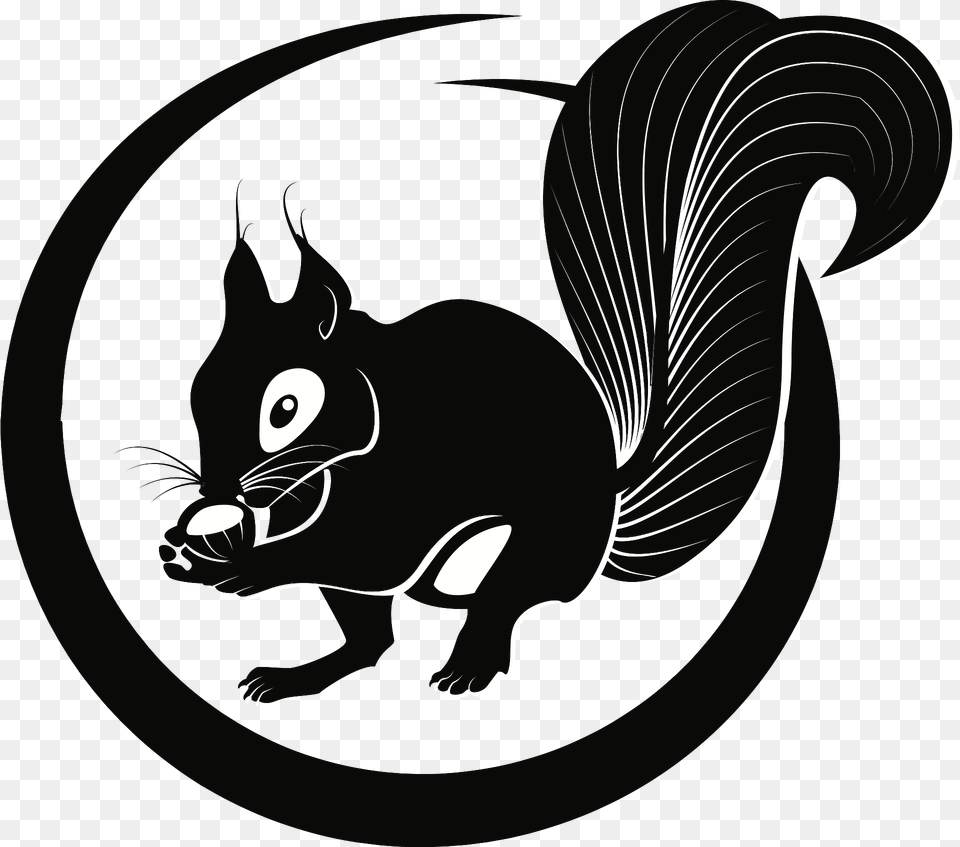 Squirrel Black And White Clipart, Animal, Mammal, Pig, Rodent Png