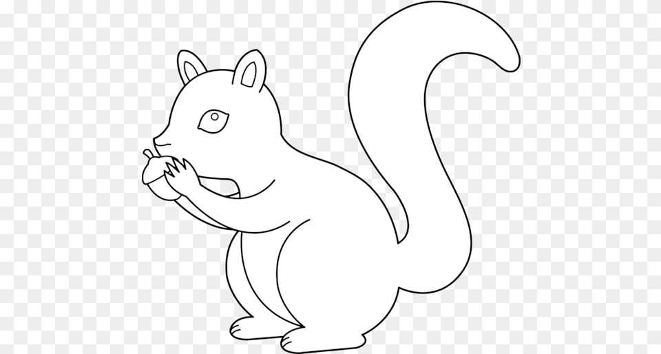Squirrel Clipart Black And White Images Clipartix Squirrel Line Art, Stencil, Animal, Bear, Mammal Png Image
