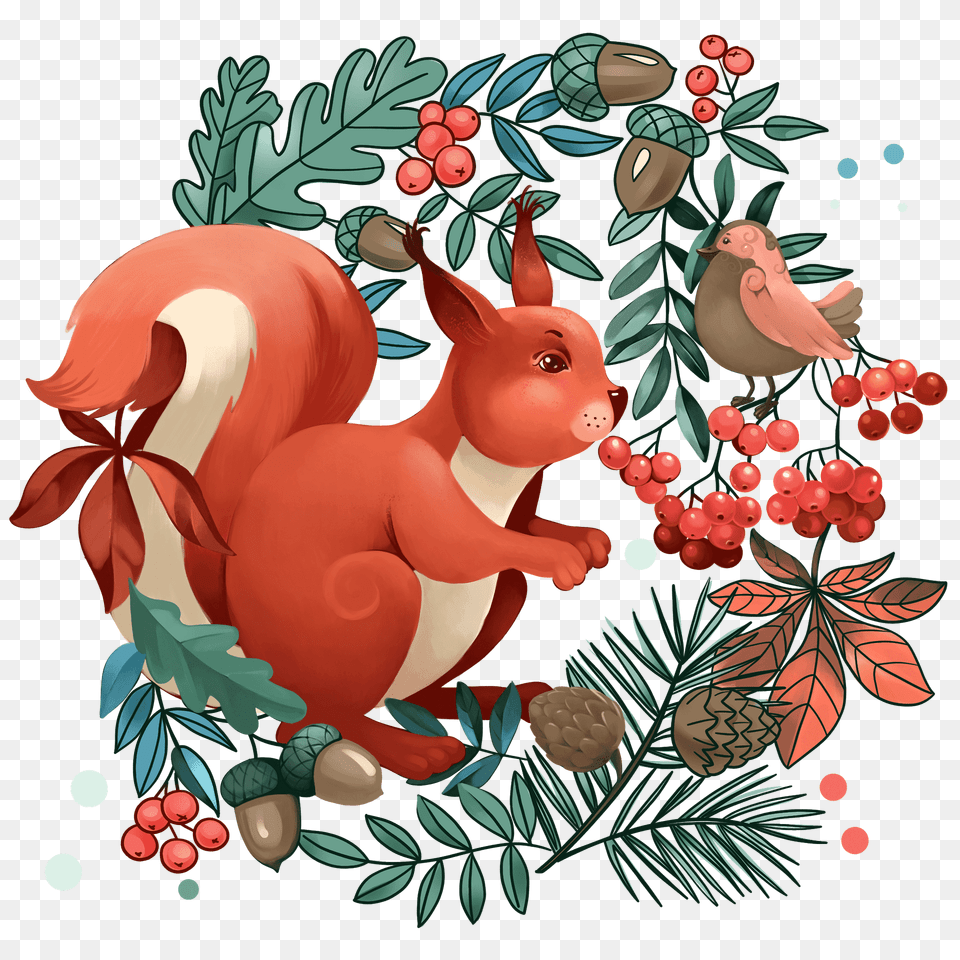 Squirrel In The Forest Clipart, Art, Graphics, Conifer, Plant Free Png Download