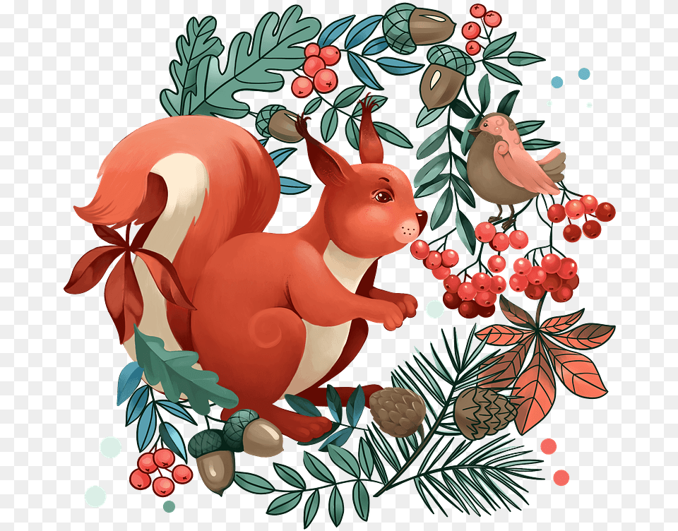Squirrel In The Forest Clipart Squirrel Forest Clipart, Art, Graphics, Floral Design, Pattern Free Png