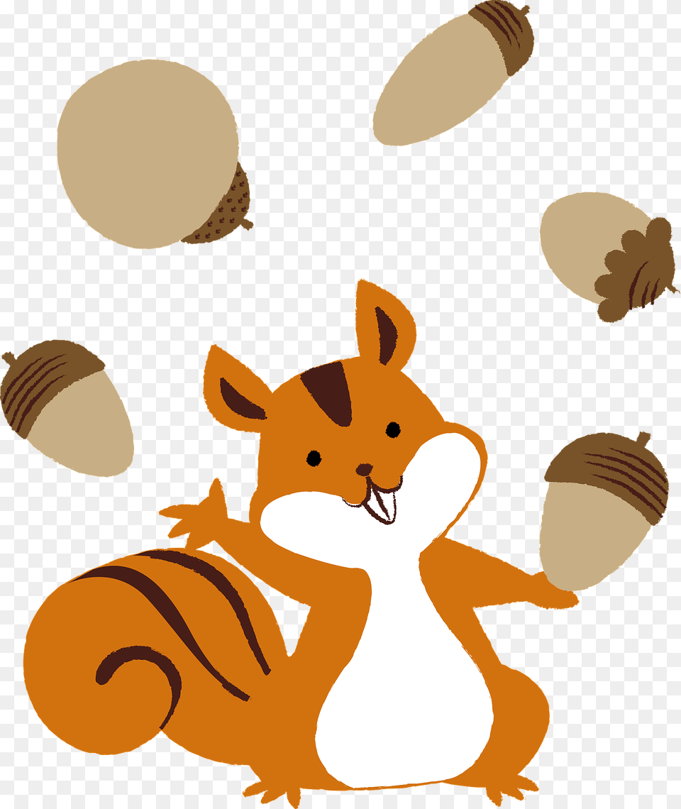 Squirrel Is Juggling Acorns Clipart, Vegetable, Nut, Produce, Plant Png