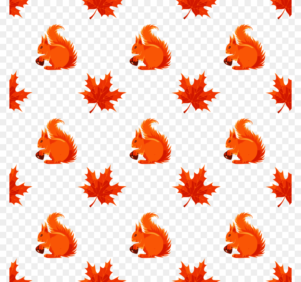 Squirrel Pattern Clipart Squirrel Clip Art Leaf Flower, Plant, Tree Png