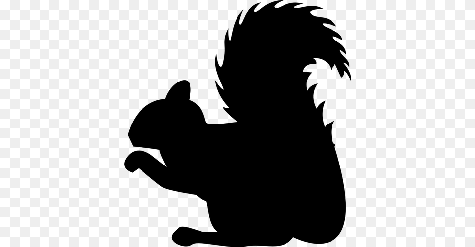Squirrel Profile Silhouette, Gray Free Transparent Png