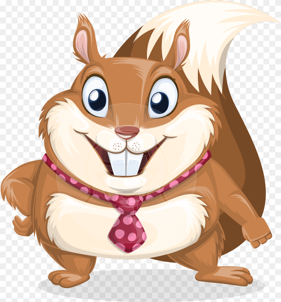 Squirrel With A Tie Cartoon Vector Character Aka Antonio Cartoon, Accessories, Formal Wear, Baby, Person Free Png Download