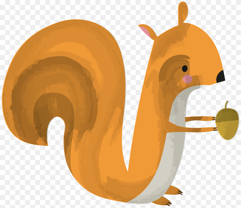 Squirrel With Acorn Clipart, Animal, Mammal Png Image