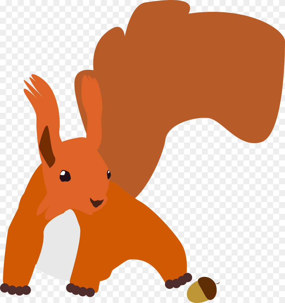 Squirrel With Acorn Clipart, Animal, Mammal, Baby, Person Png Image