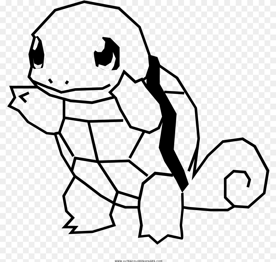 Squirtle Coloring, Gray Png