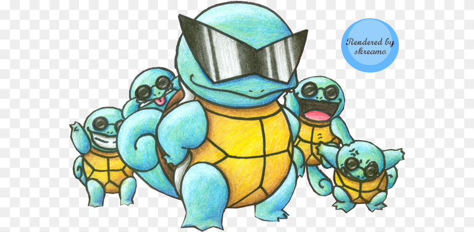 Squirtle Squad Pokemon Card Squirtle With Glasses Drawing, Animal, Reptile, Sea Life, Tortoise Free Png