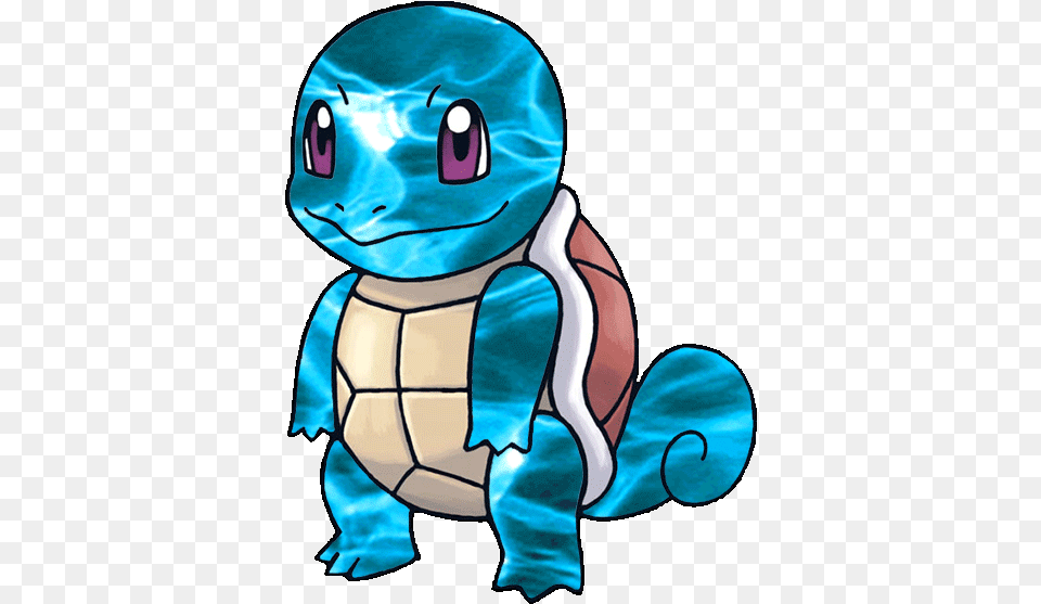 Squirtle With Aquatic Waves Glow Water Type Pokemon Drawing, Animal, Reptile, Sea Life, Turtle Png