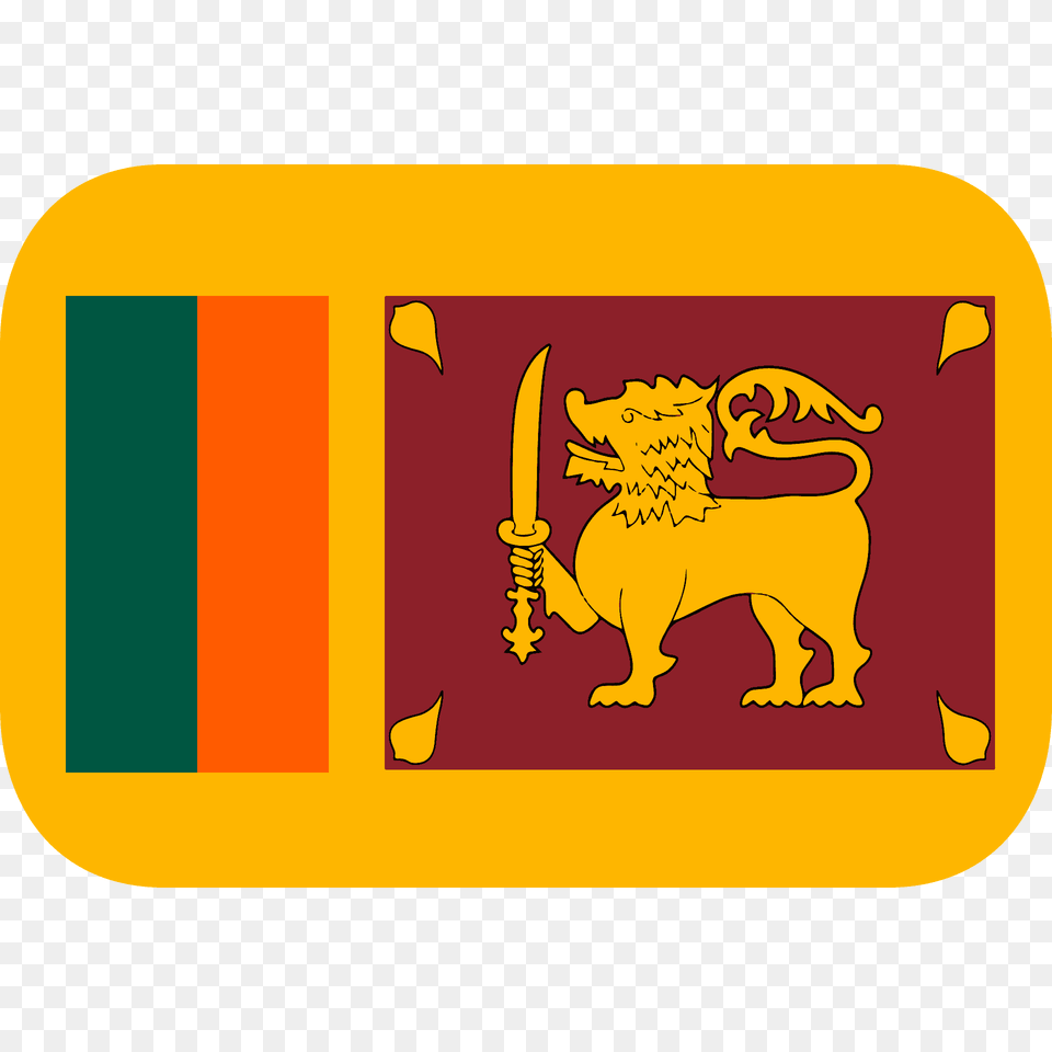 Sri Lanka Flag Emoji Clipart, Sticker, Animal, Lion, Mammal Free Png Download